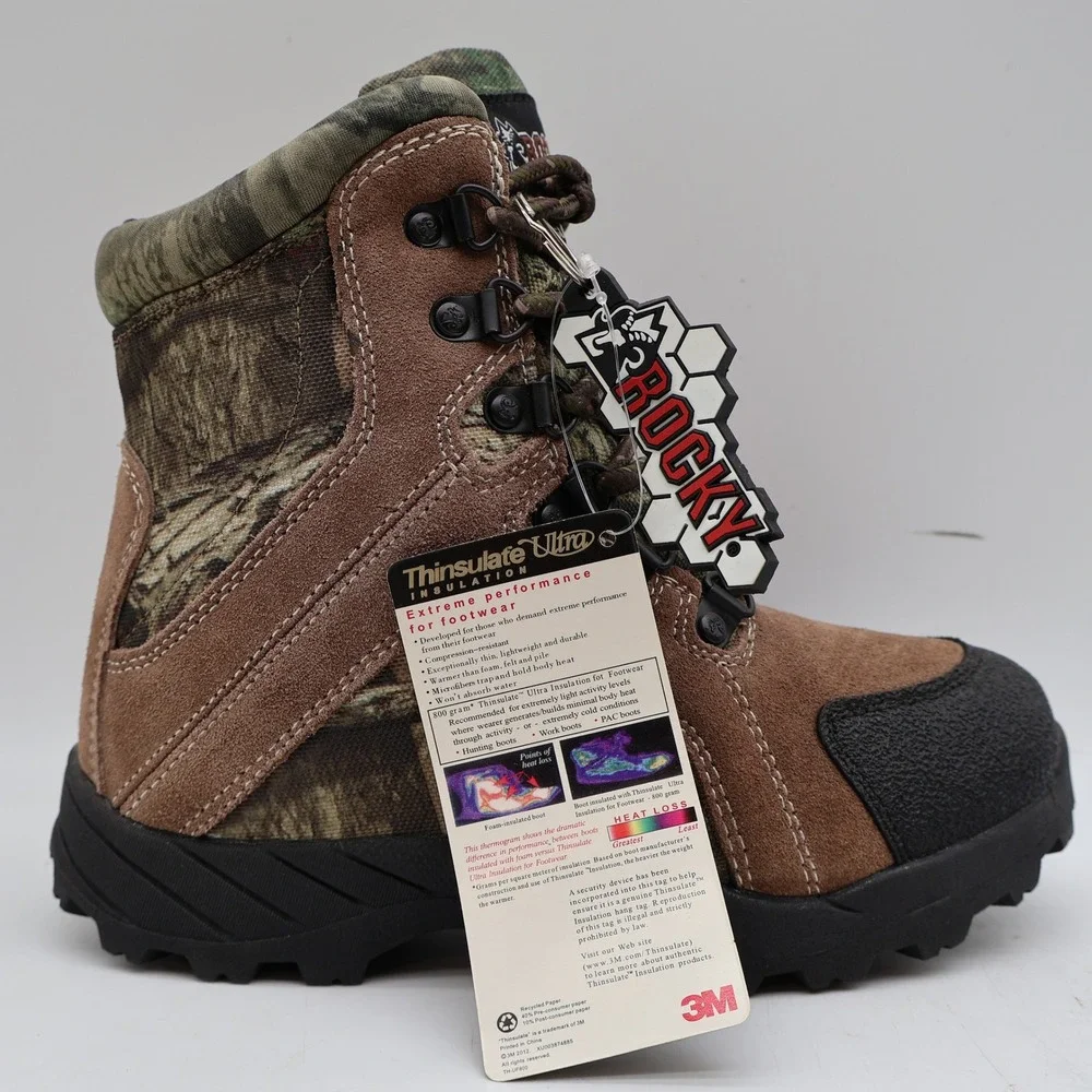 Rocky Kids 1.5M Outdoor Hunting Boots Brown Camo 800g Thinsulate FQ0003710